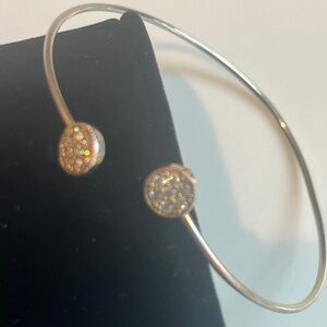 Silver and Rhinestone Cuff Bracelet